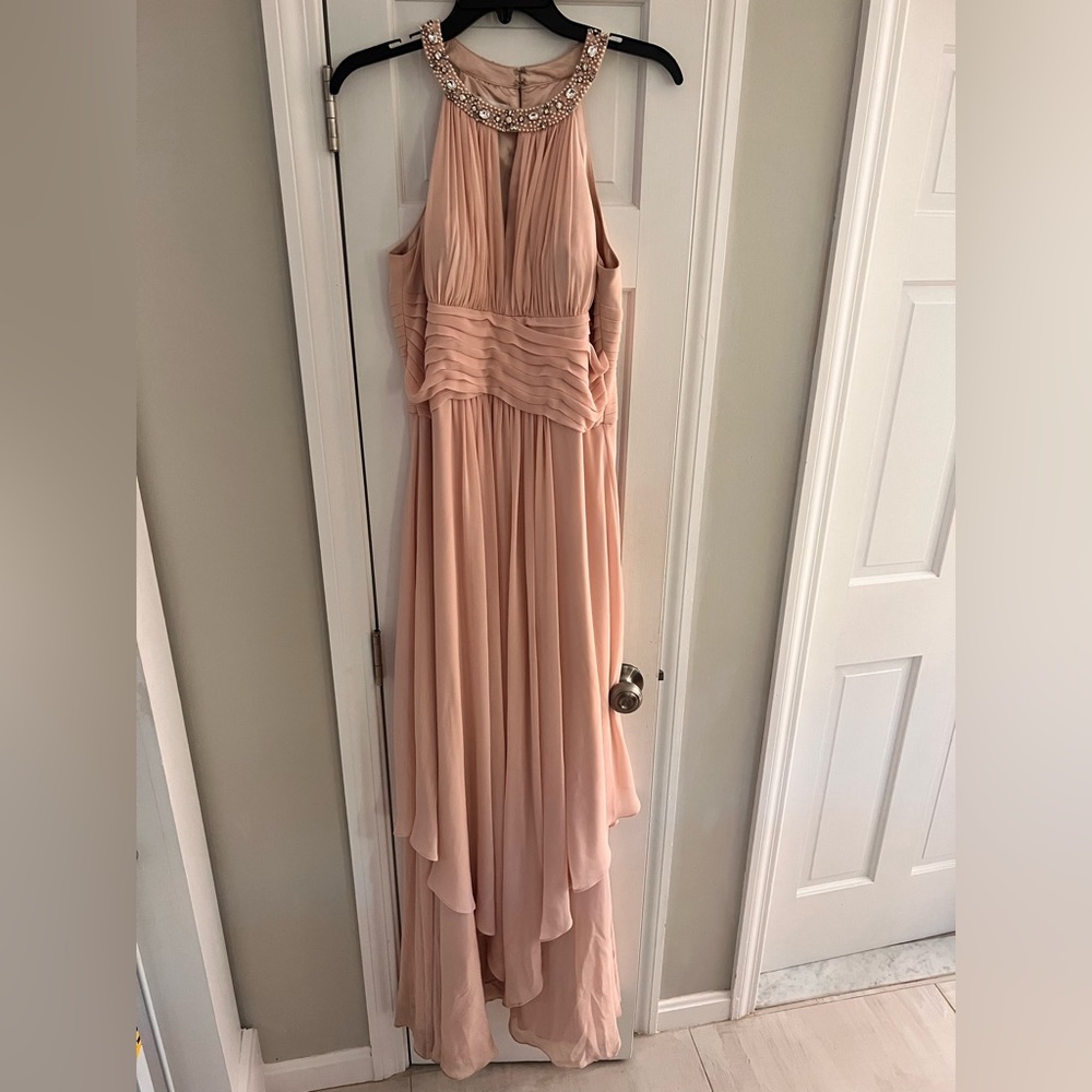Donna Morgan bridesmaid gown.